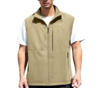 Chaleco de pesca para hombre, ligero, para el tiempo libre, elástico, cuello alto, chaleco de trabajo, chaleco multifunción, chaleco de trabajo, chaleco acolchado, chaqueta de forro polar sin mangas