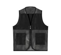 Chaleco de pesca para niños, unisex, malla transpirable, chaleco de senderismo, chaleco de trabajo voluntario, cómodo, cuello en V, servicio social, suéter de malla, chaleco de red, actividad superior