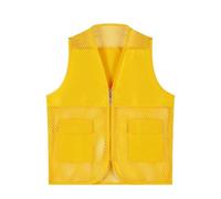 Chaleco de pesca para niños, unisex, malla transpirable, chaleco de senderismo, chaleco de trabajo voluntario, cómodo, cuello en V, servicio social, suéter de malla, chaleco de red, actividad superior