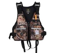 Chaleco de Pesca PFD con Bolsillos para Herramientas - Chaleco Salvavidas para Kayak, Navegación y Deportes Acuáticos, Dispositivo de Flotación Ajustable Hombres/Mujeres(Leaf Camo)