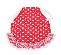 Chaleco de pollo, delantal de protección de espalda para mascotas, hermoso elástico para aves de corral, patos y gansos (Puntos blancos rojos)