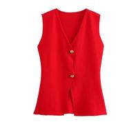 Chaleco de Punto con Botones a la para Mujer (RD2, M)