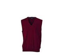 Chaleco de Punto James & Nicholson con Cuello de Pico, para Hombre, Hombre, V-Neck Pullunder, Rojo (Bordeaux), Large