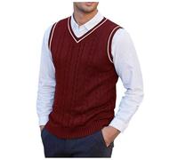 Chaleco de Punto Masculino Chaleco con Cuello en V Sin Mangas Acolchado Suéter Chaleco Sudadera Sepultura