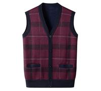 Chaleco de punto para hombre, ajustado, sin mangas, para hombre | Chaleco de punto para hombre con estilo ajustado, chaleco de punto cálido de invierno para capas, chaleco de trabajo casual