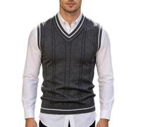 Chaleco de Punto para Hombre Chaleco TéRmico de Trabajo Invierno Suéter sin Mangas Hombre Deportivo Al Aire Libre Suéter de Ajuste Regular Informal Y de Negocios
