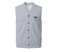 Chaleco de Punto sin Mangas para Hombre con Botones, Tejido clásico de algodón Mezcla, Chaleco Formal de Negocios para Oficina y Uso Diario, Talla L a XXXL (Light Gray, S)