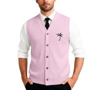 Chaleco de Punto sin Mangas para Hombre con Botones, Tejido clásico de algodón Mezcla, Chaleco Formal de Negocios para Oficina y Uso Diario, Talla L a XXXL (S)