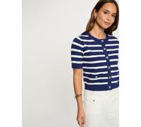 Chaleco de rayas manga corta azul marino mujer XS