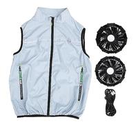 Chaleco de Refrigeración para Hombres Y Mujeres, Incluye 2 Ventiladores Portátiles, Modo de 3 Velocidades, Ropa de Aire Acondicionado con Bolsillos para Clima Cálido, Viajes Al Aire Libre,(M)