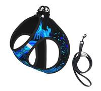 Chaleco de Remolque para Mascotas pequeñas con diseño de Hongos psicodélicos, Flores Coloridas, Ojos, Estrellas y Plantas mágicas. Correas Ajustables, fácil de Llevar, Correas Suaves y Transpirables,