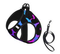 Chaleco de remolque para mascotas pequeñas con estampado de leopardo arcoíris y piel de guepardo, correas ajustables, fácil de caminar, correas suaves y transpirables, adecuado para perros y gatos peq