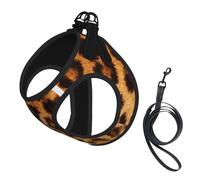 Chaleco de Remolque para Mascotas pequeñas con Estampado de Leopardo, Correas Ajustables, fácil de Caminar, Correas Suaves y Transpirables, Adecuado para Perros y Gatos pequeños, etc.
