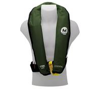 Chaleco de rescate inflable automático 170 N esencial - sin arnés - Seguridad marina ISO 12402-3 - Flotabilidad 170 N - Negro - Silbato de señalización & D-Ring - Naranja Marina (Verde)