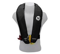 Chaleco de Rescate Inflable automático 170n con arnés Esencial Negro - Naranja Marino