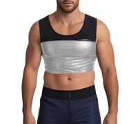 Chaleco de sauna para hombre, adelgazante, sin mangas, de compresión, para pérdida de peso y fajas, O Silver, L