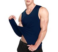 Chaleco de seda de hielo para hombre, fitness, hombros anchos, correr, sin costuras, secado rápido, interior y exterior, verano, juventud, marine, XL