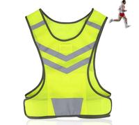 Chaleco de seguridad amarillo fluorescente, chaleco de trabajo reflectante de malla de poliéster, con cintura ajustable, chaleco de alta visibilidad para la construcción, ciclismo y actividades al air