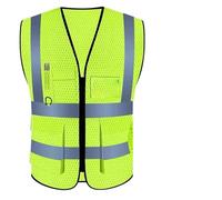 Chaleco de Seguridad Chaleco de seguridad malla verano alta visibilidad for construcción, ropa trabajo for hombres y mujeres, transpirable, for voluntarios(Beige,XL)