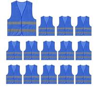 Chaleco de Seguridad Chaleco de seguridad reflectante 5 a 50 piezas, transpirable, ligero, alta visibilidad, for trabajadores tráfico(Blue,10pcs)