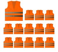 Chaleco de Seguridad Chaleco de seguridad reflectante 5 a 50 piezas, transpirable, ligero, alta visibilidad, for trabajadores tráfico(Orange,10pcs)