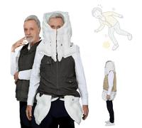 Chaleco de seguridad con airbag y detección de caídas inteligente para personas mayores, chaleco de seguridad con airbag impermeable para personas mayores.(Black,L)