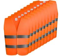 Chaleco de seguridad de 10 piezas para hombres y mujeres, chaleco de seguridad reflectante de tela de punto con alta visibilidad, reflectante de encendido y apagado rápido para trabajadores al aire l