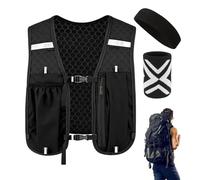Chaleco De Seguridad para Correr - Kit Deportivo con Cinta Frontal y Muñequera | Chaleco De Correr Transpirable - para Hombre Mujer Aire Libre Trail Entrenamiento Fitness Caminata