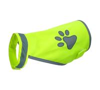 Chaleco de seguridad para perro, transpirable, para exteriores, fluorescente, protección nocturna, ropa reflectante de poliéster con diseño de patas, protege a tu cachorro para aventura, caza