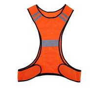 Chaleco de seguridad reflectante, ultrafino y transpirable, alta visibilidad, para moto, bicicleta, ciclismo, correr, correr y trabajar, Color naranja y rojo., M