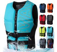 Chaleco de Seguridad Unisex Alta Flotabilidad Ligero con Diseño Envuelto Abierto para Adulto para Piragüismo Barco Esnórquel Deportes Acuáticos Seguridad en Agua(Blue,XL)