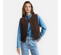 Chaleco de sherpa con botones a presión. Talla M/L. Color marrón