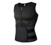 Chaleco de Sudación para Hombre de Neopreno para Adelgazamiento Cinturón de Sudación Fitness Sports Camiseta de Tirantes, Negro , S