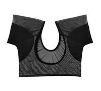 Chaleco de sudor para axilas, transpirable, a prueba de axilas, camiseta de manga corta para mujer, protector de axilas, ropa interior, camiseta de protección atlética, Negro, M