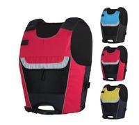 Chaleco de Surf con Cremallera Lateral y Bolsillo de Malla, Chaleco de Surf for Deportes Acuáticos, Ideal for Natación, Kayak, Pesca y Paseos en Bote(Red,L)