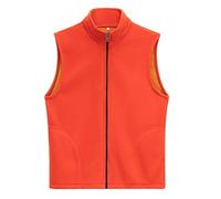 Chaleco de terciopelo cálido para mujer, abrigo largo para otoño e invierno, talla S, talla grande, naranja, 3XL