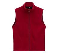 Chaleco de terciopelo cálido para mujer, abrigo largo para otoño e invierno, talla S, talla grande, Rojo ladrillo, XL