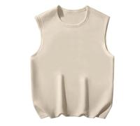 Chaleco de Terciopelo sin Mangas de Color sólido para Hombre, Ropa Interior térmica de Invierno, Chaleco Informal, Chaleco, Chaleco (Beige, XXL)