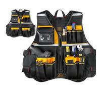 Chaleco de trabajo - Chaqueta de carpintero duradero | Chaleco de carpintero | Vesst de tela adecuado para uso en talleres, equipo de construcción, transporte de herramientas, ajuste cómodo, uso