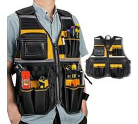 Chaleco De Trabajo Con Bolsillos - Chaleco De Construcción Liviano, Cinturón Ajustable | Chaleco De Soporte Cómodo, Ideal Para Herramientas, Personal De Obra Y Trabajos Industriales