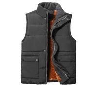 Chaleco de trabajo de invierno para hombre, impermeable, sin mangas, con forro polar, chaqueta exterior cálida e informal, gris oscuro, talla XX-Large