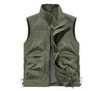 Chaleco de Trabajo Hombre con Estilo Moderno y Versátil para Uso Casual y Exterior con Tejido Resistente(Army Green, XXXL)