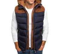 Chaleco de trabajo occidental sin mangas para hombre, acolchado, aislante y cálido, chaqueta para tallas grandes, azul marino, talla 5XL