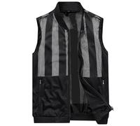 Chaleco de trabajo para hombre, chaleco de pesca fino de verano para hombre, chaleco de tallas grandes, chaleco deportivo transpirable al aire libre, chaleco sin mangas, chaleco motorista, cuello alto