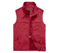 Chaleco de trabajo para hombre, de verano, ligero, de secado rápido, chaleco de pesca, monocolor, sin mangas, chaqueta con varios bolsillos, chaleco de safari, transpirable, para el tiempo libre, O