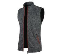 Chaleco de trabajo para hombre, elegante, sin mangas, con bolsillos, corto, deportivo, de forro polar, cuello alto, softshell, chaleco de invierno, ligero, chaleco de punto, transpirable, chaleco