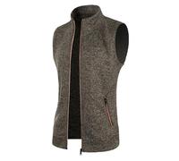 Chaleco de trabajo para hombre, elegante, sin mangas, con bolsillos, corto, deportivo, de forro polar, cuello alto, softshell, chaleco de invierno, ligero, chaleco de punto, transpirable, chaleco