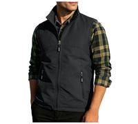 Chaleco de trabajo para hombres al libre Chaleco sin mangas para hombre con muchos bolsillos de ligero cuello sin mangas deportivo verano con cremallera Chaqueta Ligera Mmangas al Libre Trabajo