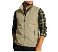 Chaleco de trabajo para hombres al libre Chaleco sin mangas para hombre con muchos bolsillos de ligero cuello sin mangas deportivo verano con cremallera Chaqueta Ligera Mmangas al Libre Trabajo