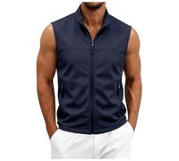 Chaleco de trabajo para hombres al libre Chaleco sin mangas para hombre con muchos bolsillos de ligero cuello sin mangas deportivo verano con cremallera Chaqueta Ligera Mmangas al Libre Trabajo